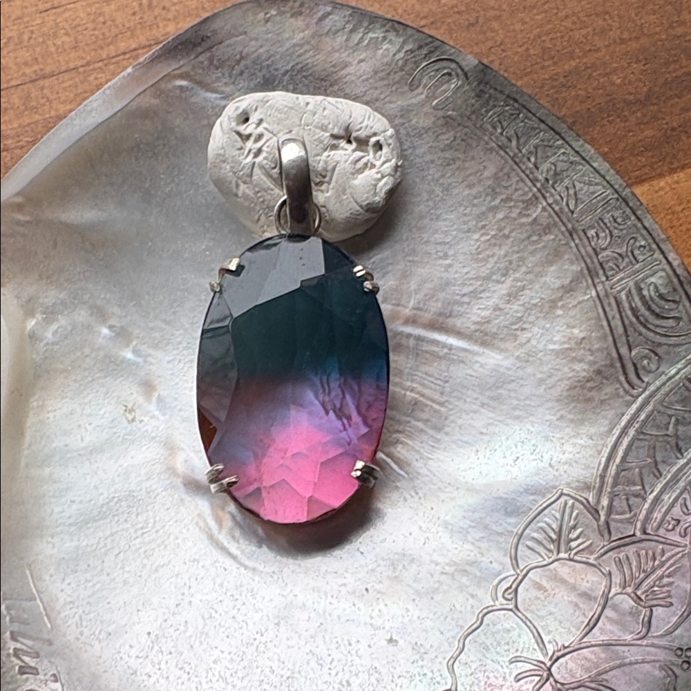 Large Mystic Topaz Pendant Necklace